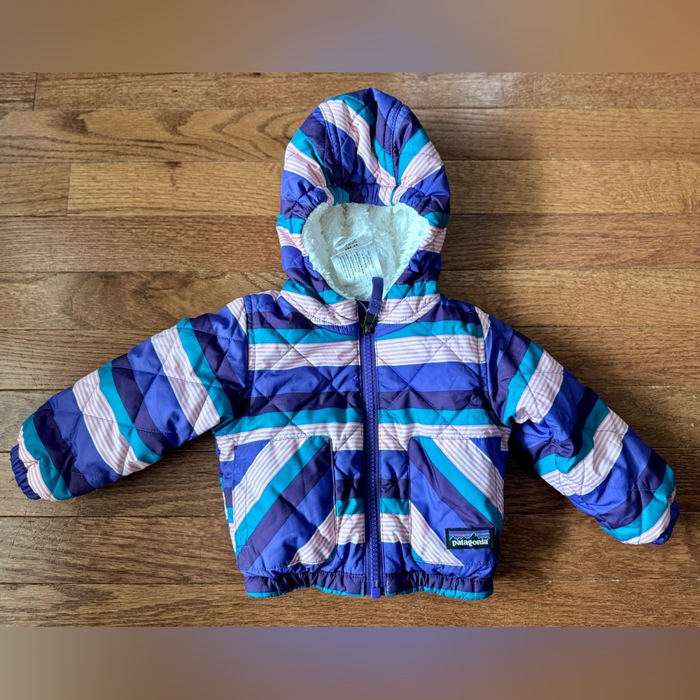 Baby Girls Patagonia Purple Striped Jacket Sorel & The North Face Booties Bundle